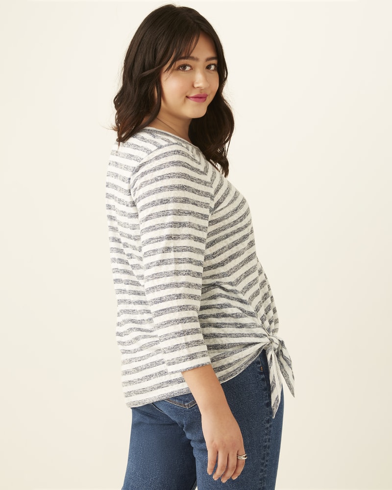 Back of plus size Barbara Three-Quarter-Sleeve Tie Top by Cameo | Dia&Co | dia_product_style_image_id:170884